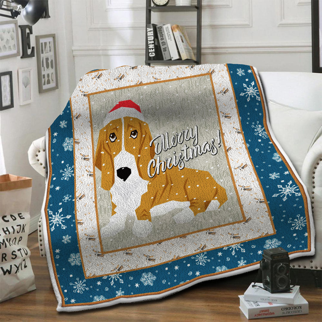 litzzy Basset Hound HQT1610419 Fleece Blanket Fleece Blanket   
