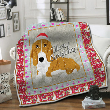 litzzy Basset Hound HQT1610421 Fleece Blanket Fleece Blanket   
