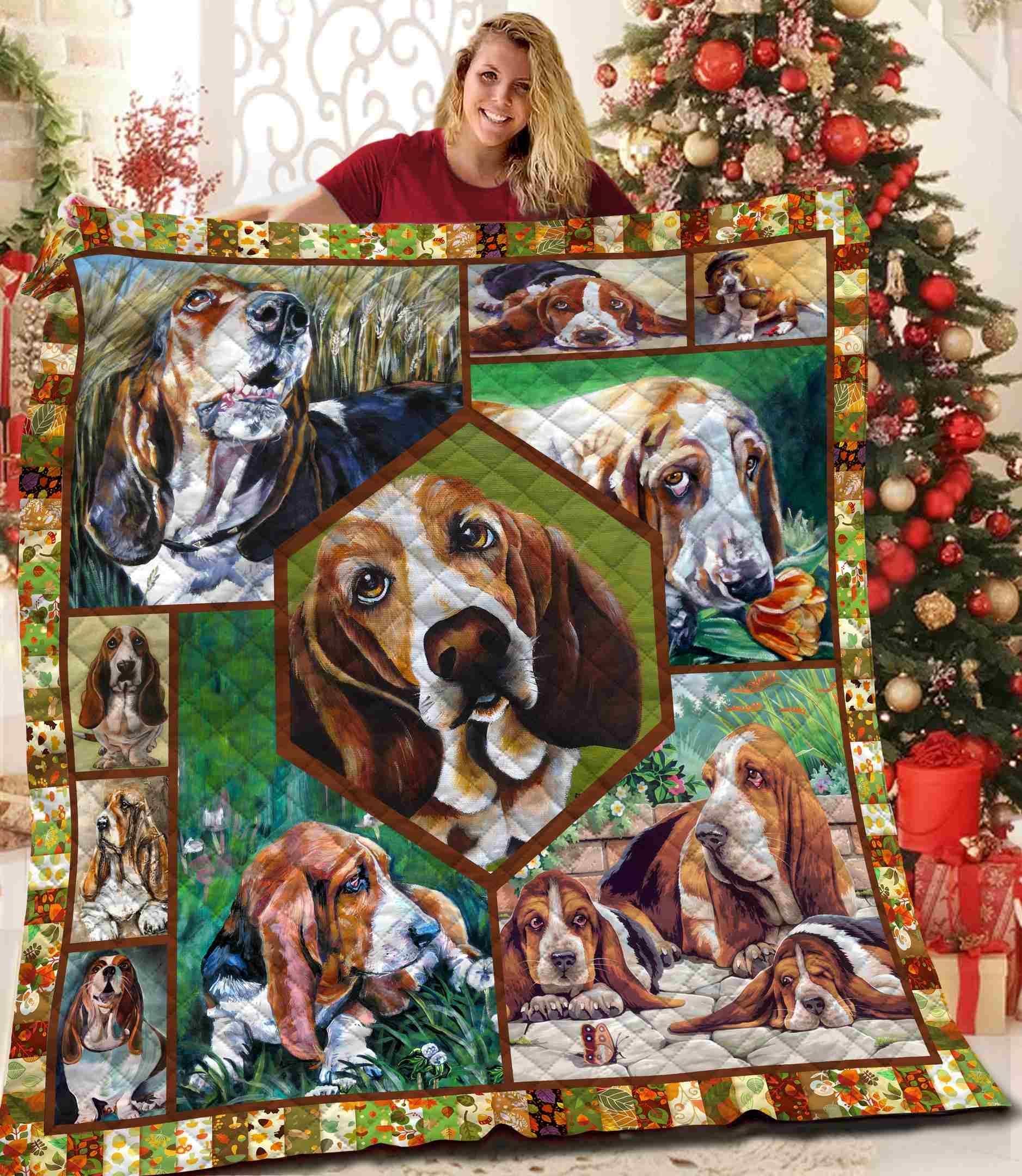 litzzy Basset Hound Basset Hound 2312 Fleece Blanket Christmas Christmas Gifts Merry Christmas Holiday Gifts Gift Dhc03011168Dd Quilt Blanket   