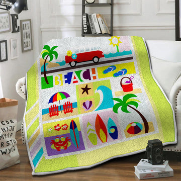 litzzy Beach Fleece Blanket HST19103577 Fleece Blanket   