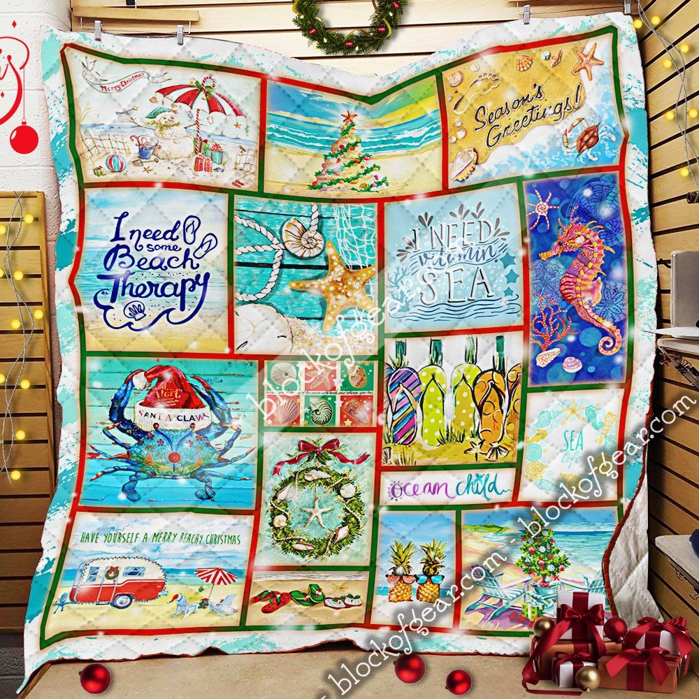 litzzy Beach Life Christmas GS-CL-NT0611 Fleece Blanket Quilt Blanket   