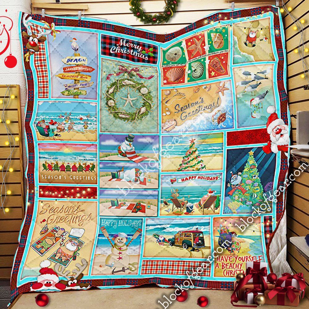 litzzy Beachy Little Christmas For You GS-CL-NT0611 Fleece Blanket Quilt Blanket   