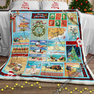 litzzy Beachy Little Christmas For You GS-CL-NT0611 Sherpa Fleece Blanket Sherpa Fleece Blanket   