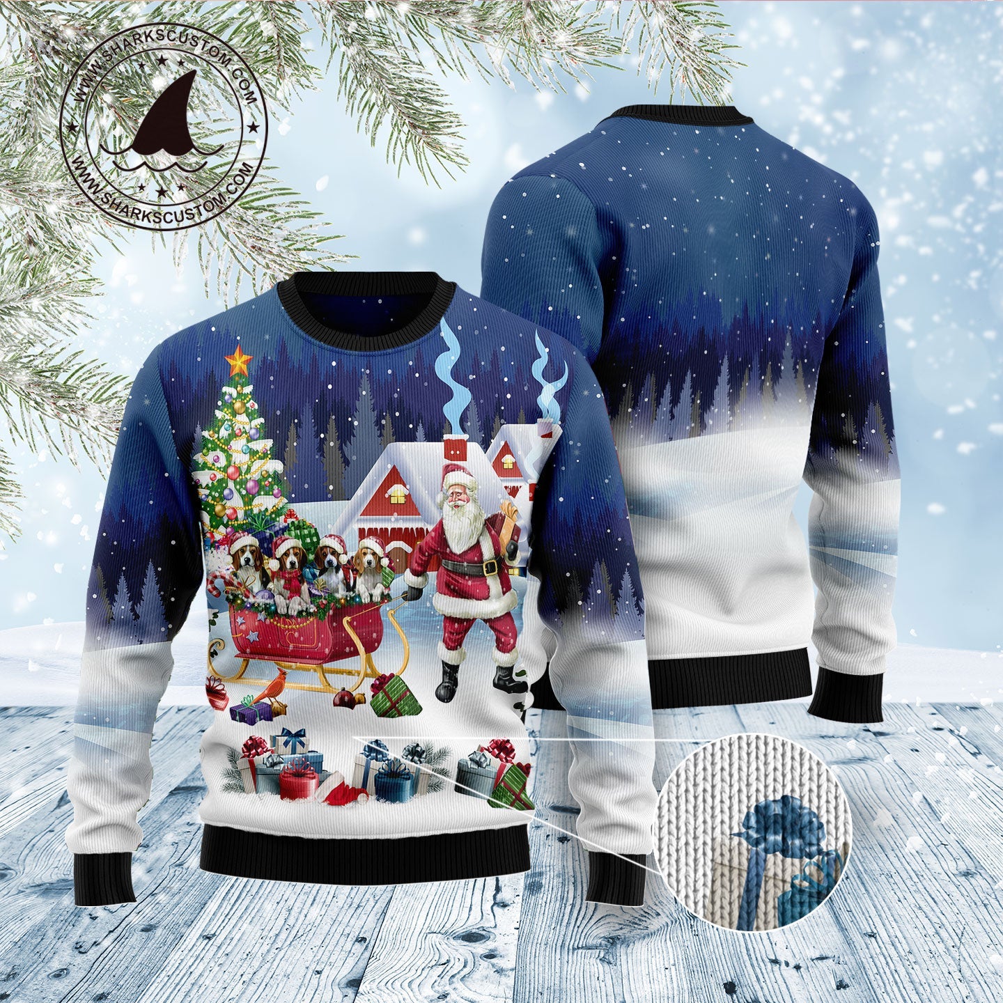 litzzy Beagle Santa Sled D1311 Ugly Christmas Sweater -  Best Gift For Christmas, Noel Malalan - Christmas Signature sweater   