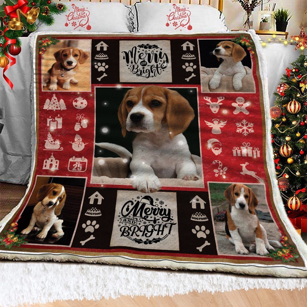 litzzy Beagle Christmas Snow GS-CL-DT1501 Sherpa Fleece Blanket Sherpa Fleece Blanket   