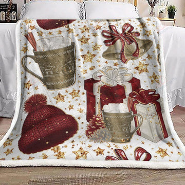 litzzy Beanie Gift Bell Cup Christmas AM2810759CL Sherpa Fleece Blanket Sherpa Fleece Blanket   