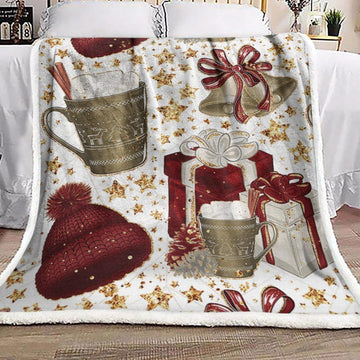 litzzy Beanie Gift Bell Cup Christmas GS-CL-LD2906 Sherpa Fleece Blanket Sherpa Fleece Blanket   