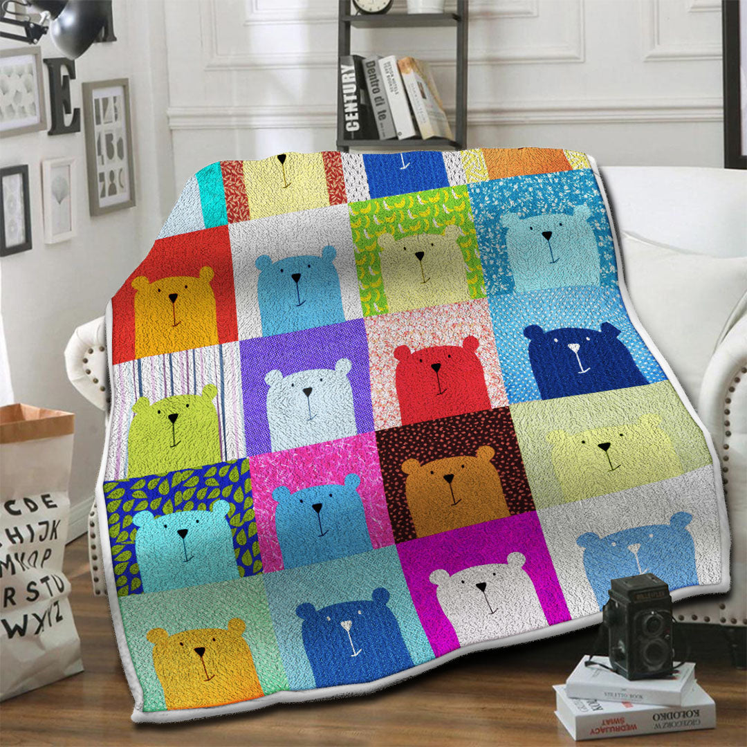 litzzy Bear Fleece Blanket HST19101629 Fleece Blanket   