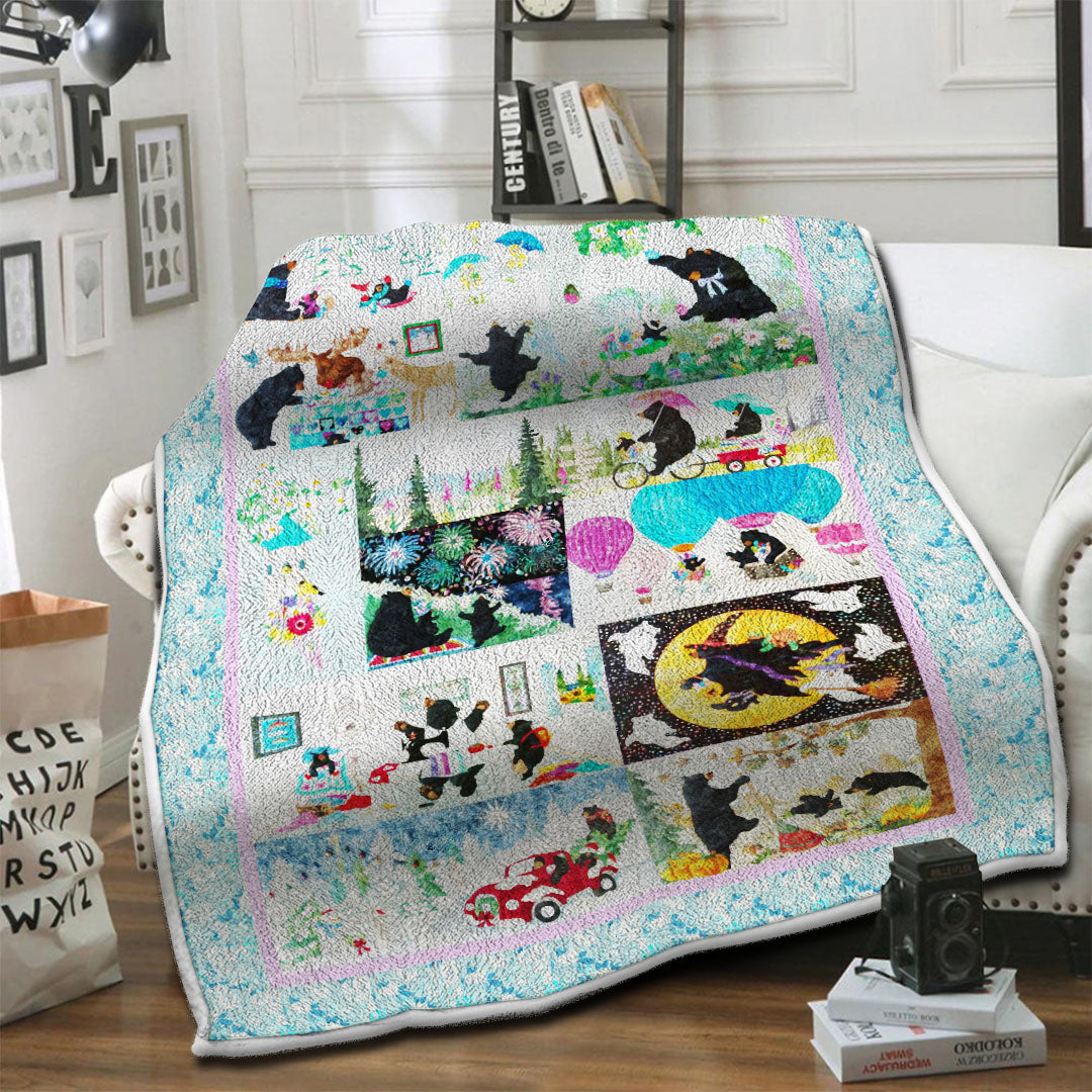 litzzy Bear Fleece Blanket HST19103584 Fleece Blanket   