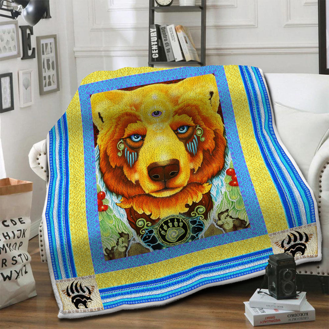 litzzy Bear Fleece Blanket SHQ291044NV Fleece Blanket   