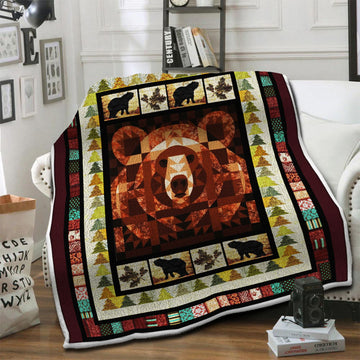 litzzy Bear HQT140102 Fleece Blanket Fleece Blanket   