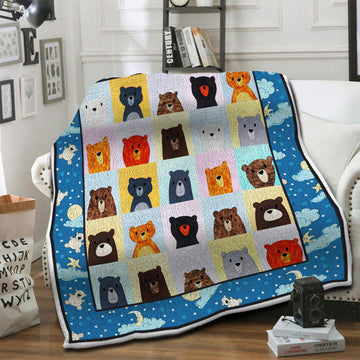 litzzy Bear HQT1610431 Fleece Blanket Fleece Blanket   