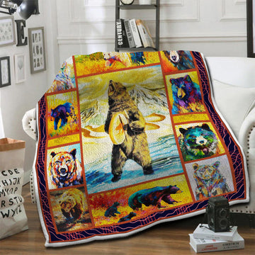 litzzy Bear HQT1610435 Fleece Blanket Fleece Blanket   