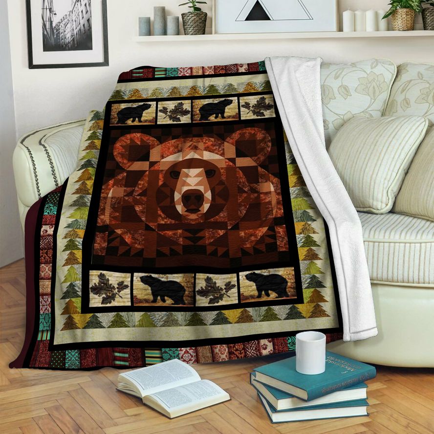 litzzy Bear Fleece Blanket HST191004 Fleece Blanket   