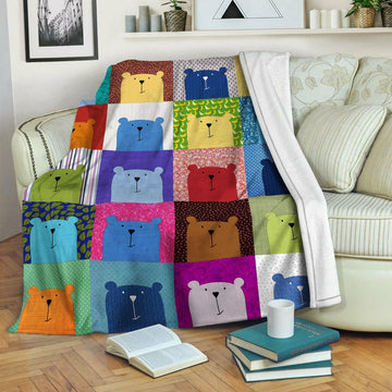 litzzy Bear Fleece Blanket HST19101629 Fleece Blanket   