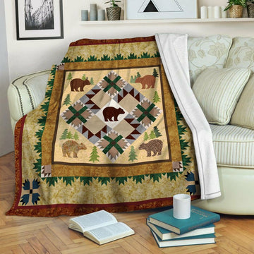 litzzy Bear Fleece Blanket HST19103582 Fleece Blanket   