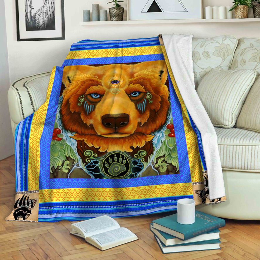 litzzy Bear Fleece Blanket SHQ291044NV Fleece Blanket   