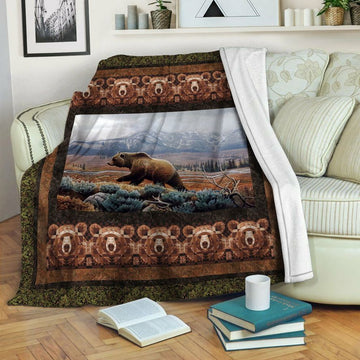 litzzy Bear HQT140103 Fleece Blanket Fleece Blanket   