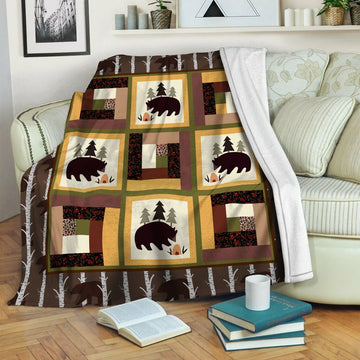 litzzy Bear HQT1610429 Fleece Blanket Fleece Blanket   