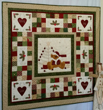 litzzy Bear Christmas CL12120013MDQ Fleece Blanket Quilt Blanket   