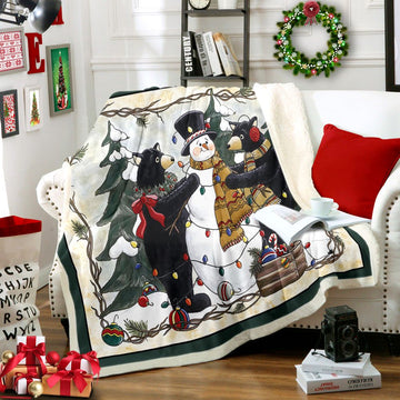litzzy Bear Christmas TT1912169TT Sherpa Fleece Blanket Sherpa Fleece Blanket   