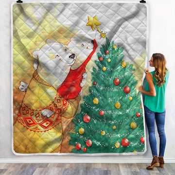 litzzy Bear Mom Christmas NI2910174KL Sherpa Fleece Blanket Sherpa Fleece Blanket   