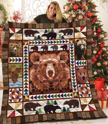 litzzy Bear Fleece Blanket STQ231004NB Quilt Blanket   