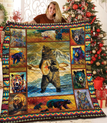 litzzy Bear Fleece Blanket STQ301011SM Quilt Blanket   