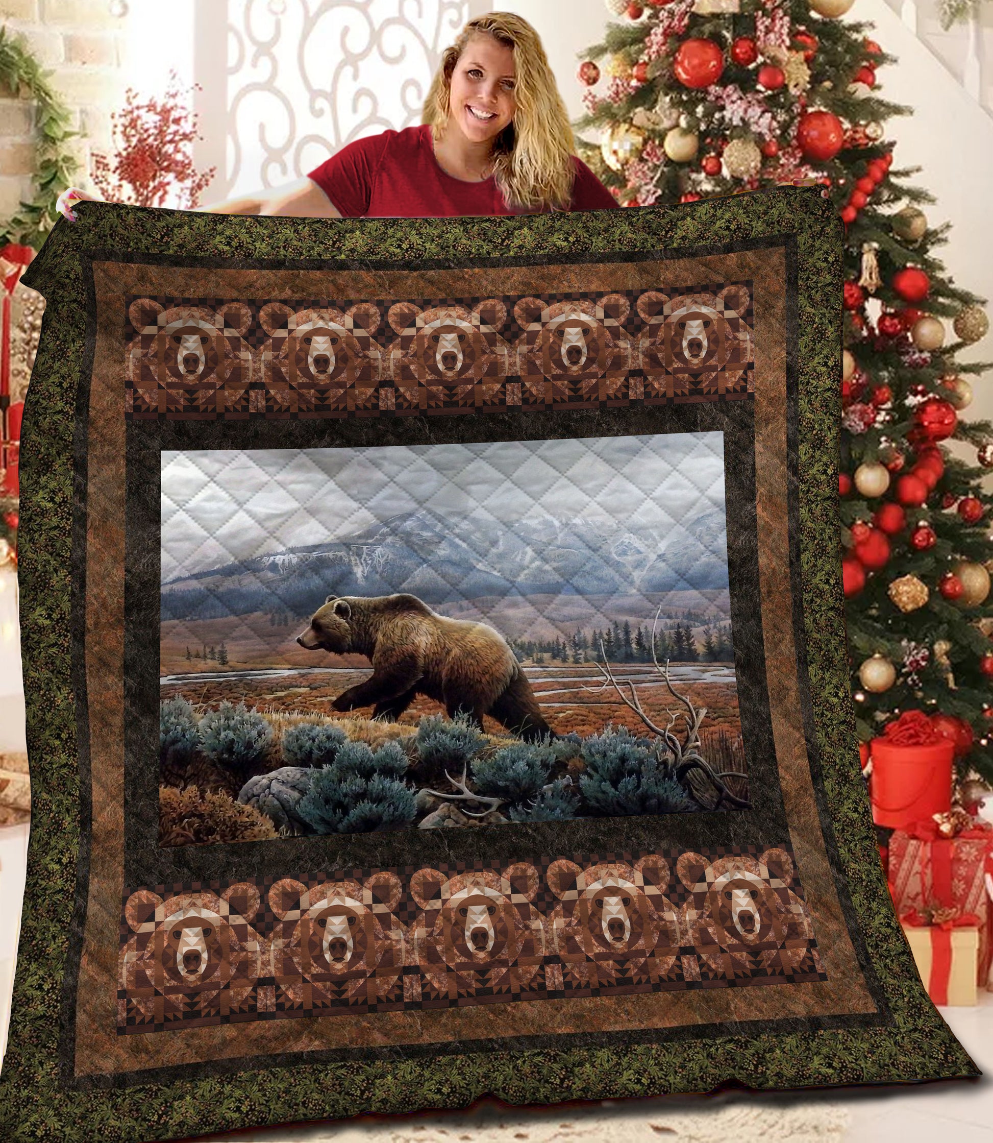 litzzy Bear Fleece Blanket HST191005 Quilt Blanket   