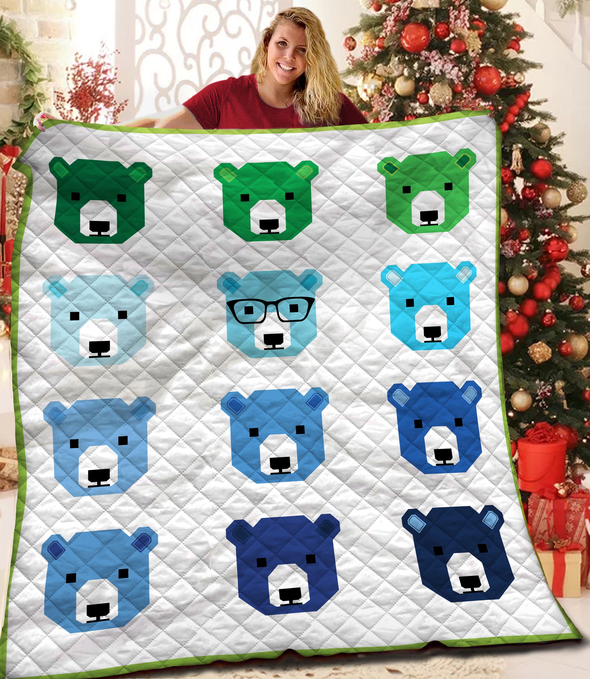 litzzy Bear Fleece Blanket HST19101627 Quilt Blanket   