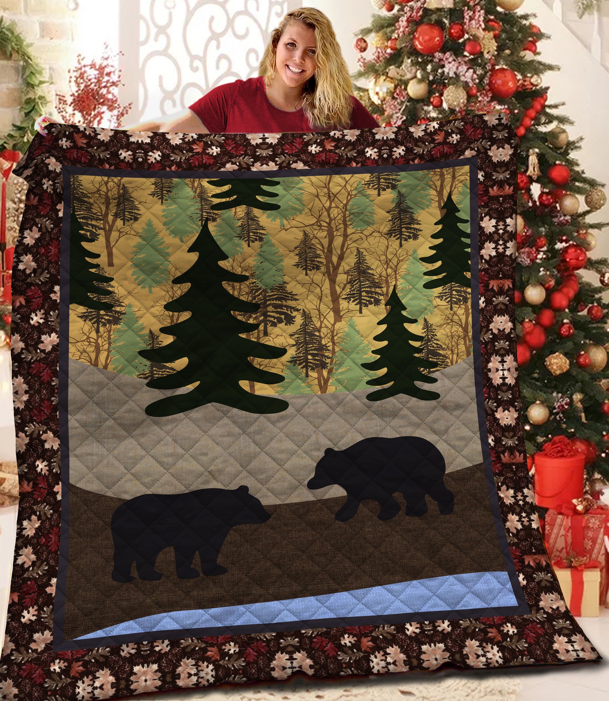 litzzy Bear Fleece Blanket HST19101628 Quilt Blanket   