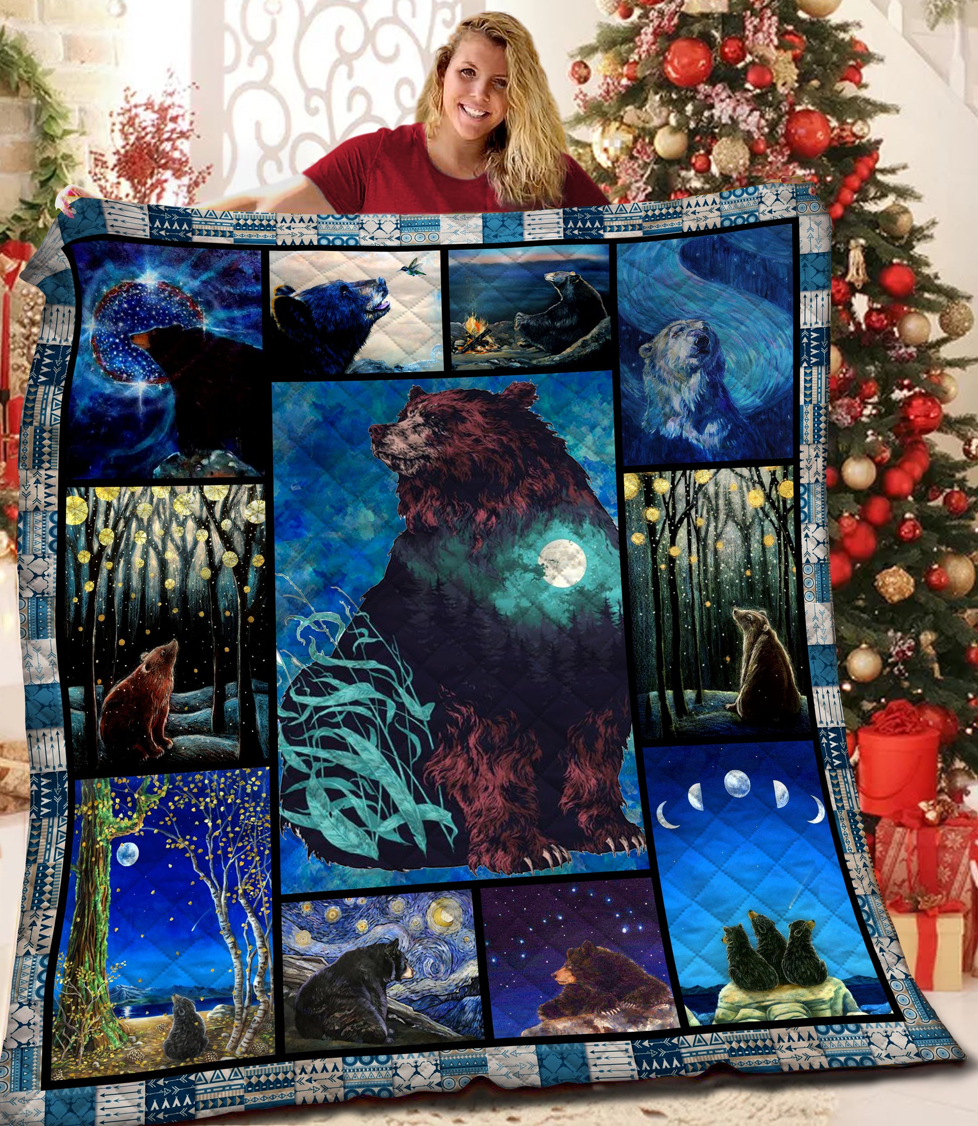 litzzy Bear Fleece Blanket HST1910231 Quilt Blanket   
