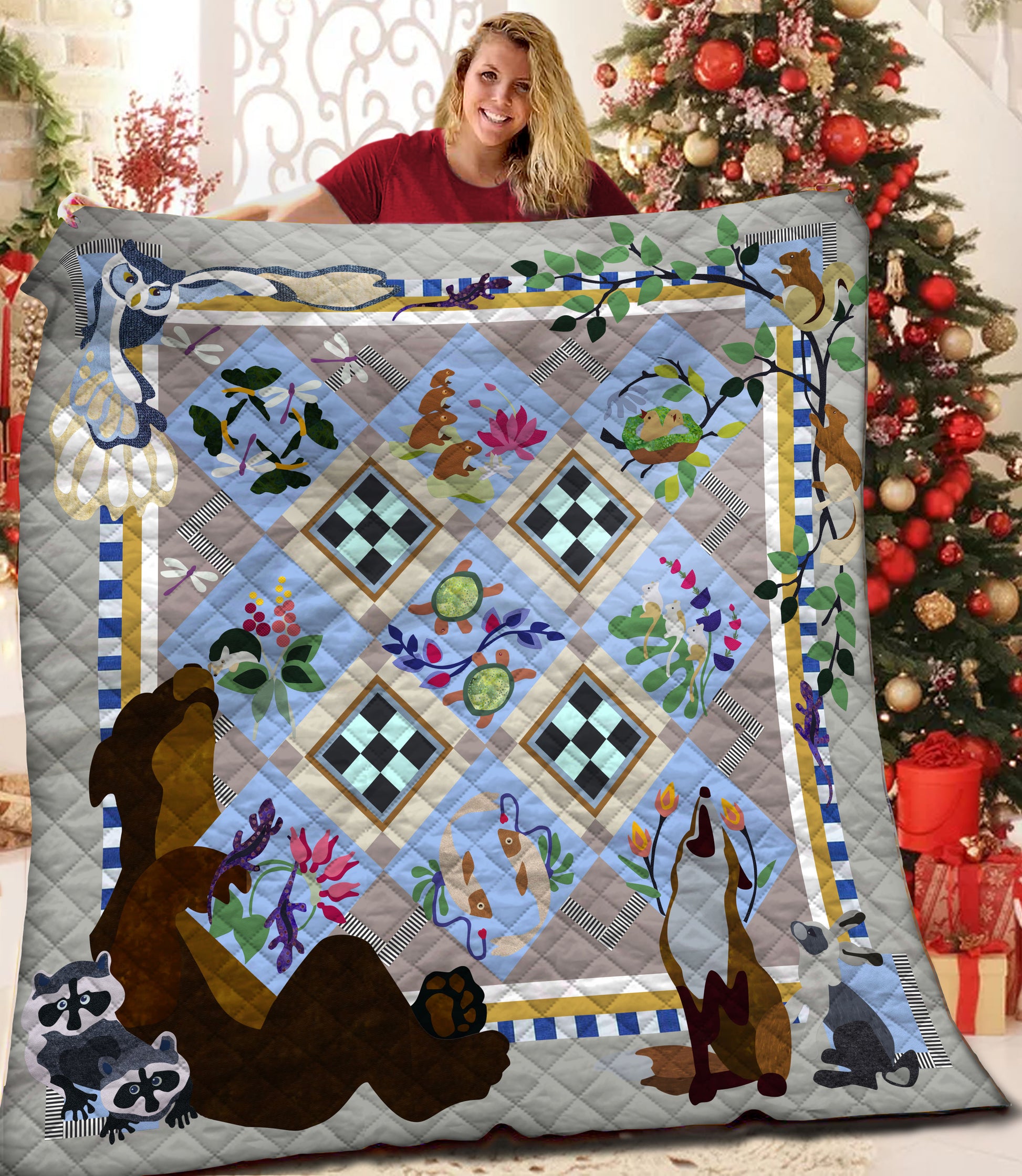 litzzy Bear Fleece Blanket HST19103580 Quilt Blanket   