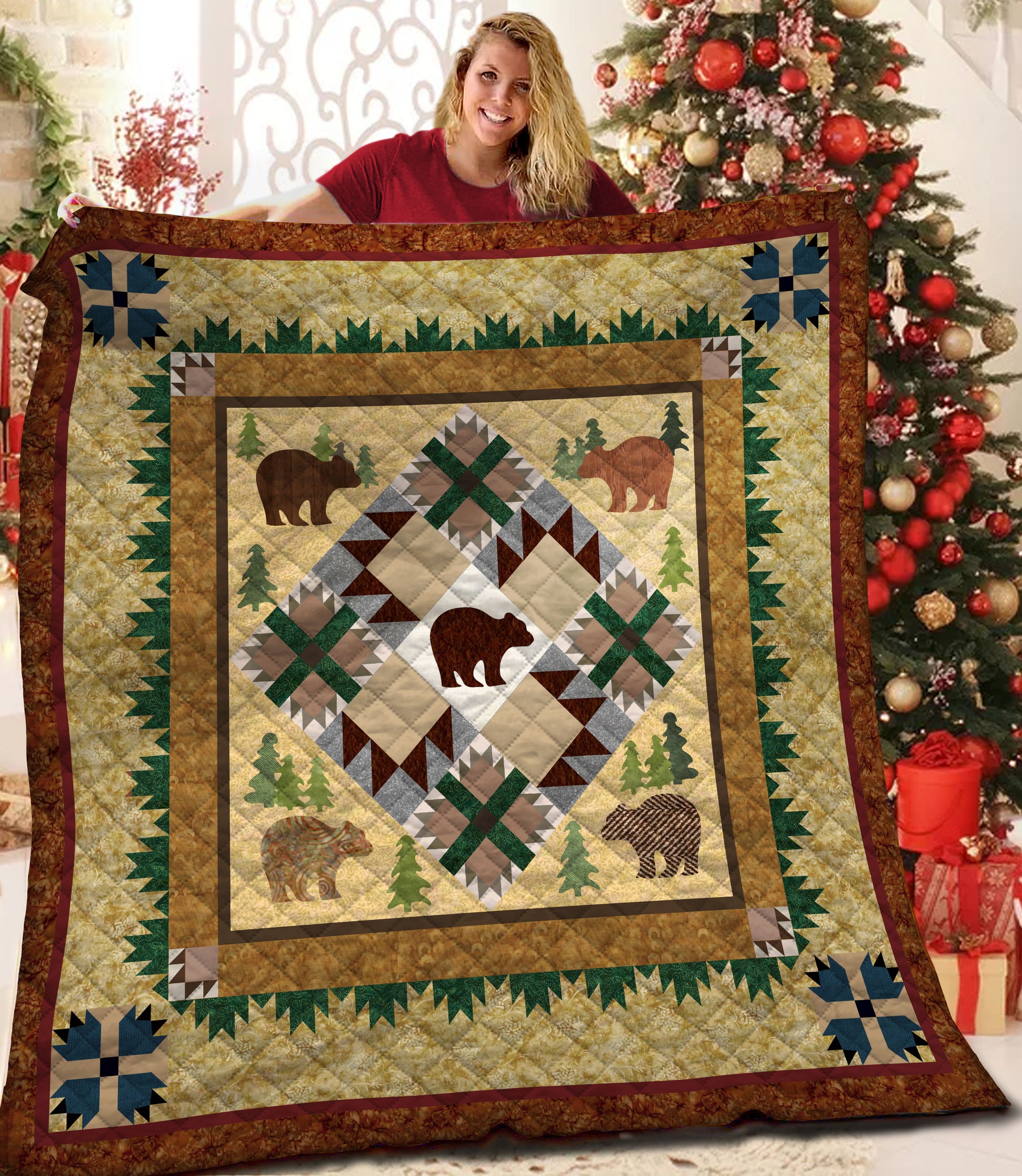 litzzy Bear Fleece Blanket HST19103582 Quilt Blanket   