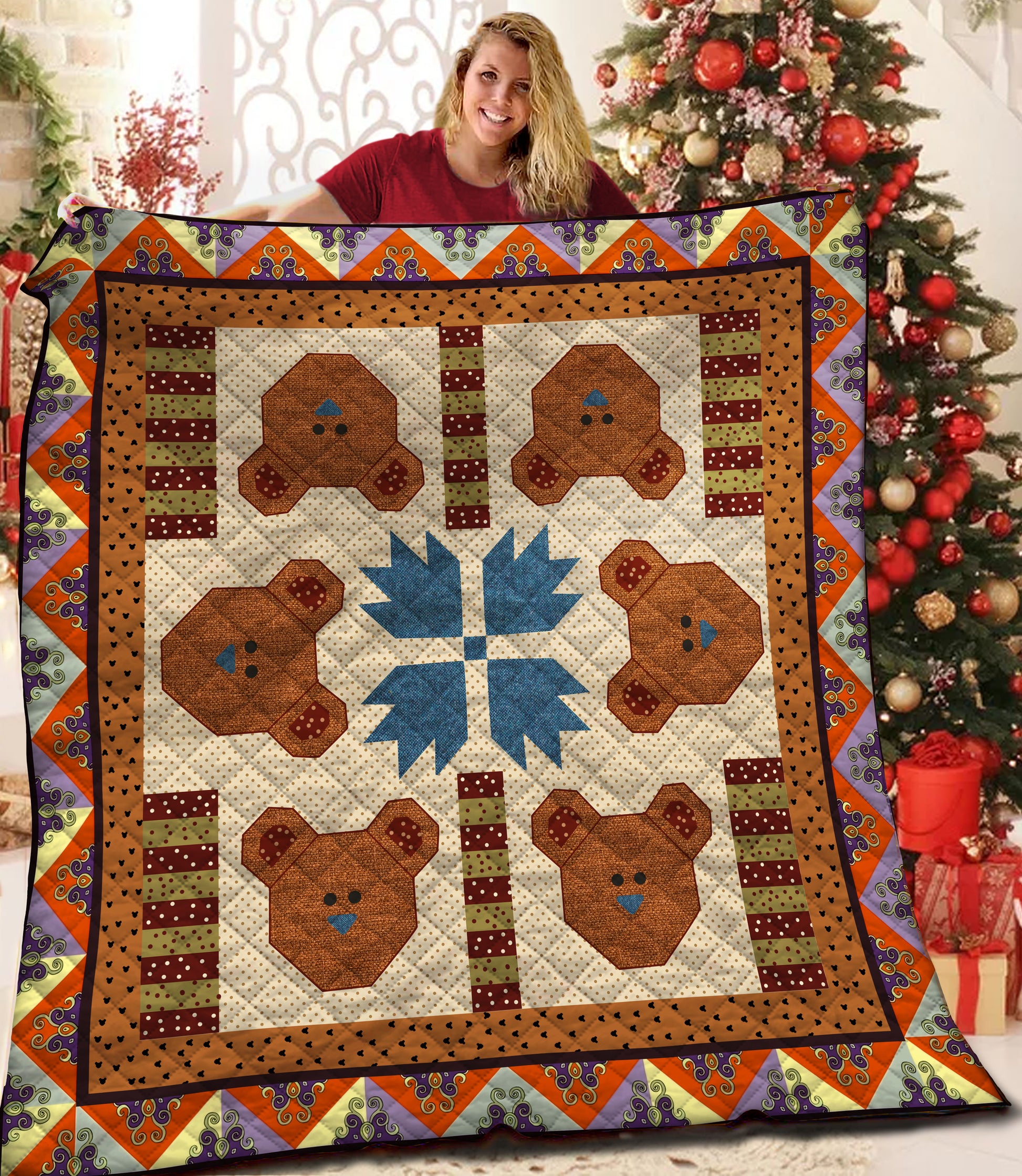 litzzy Bear Fleece Blanket HST1910523 Quilt Blanket   