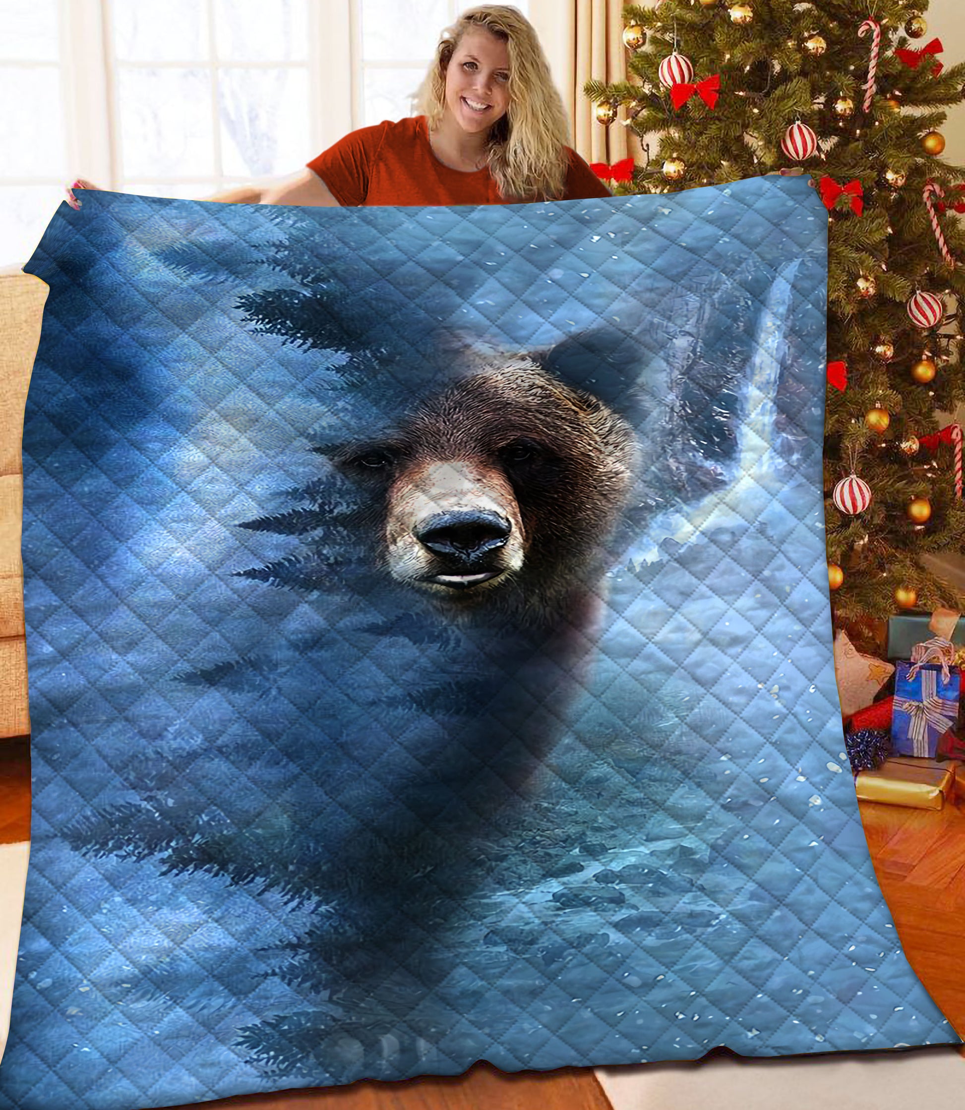 litzzy Bear Fleece Blanket HST25101999 Quilt Blanket   