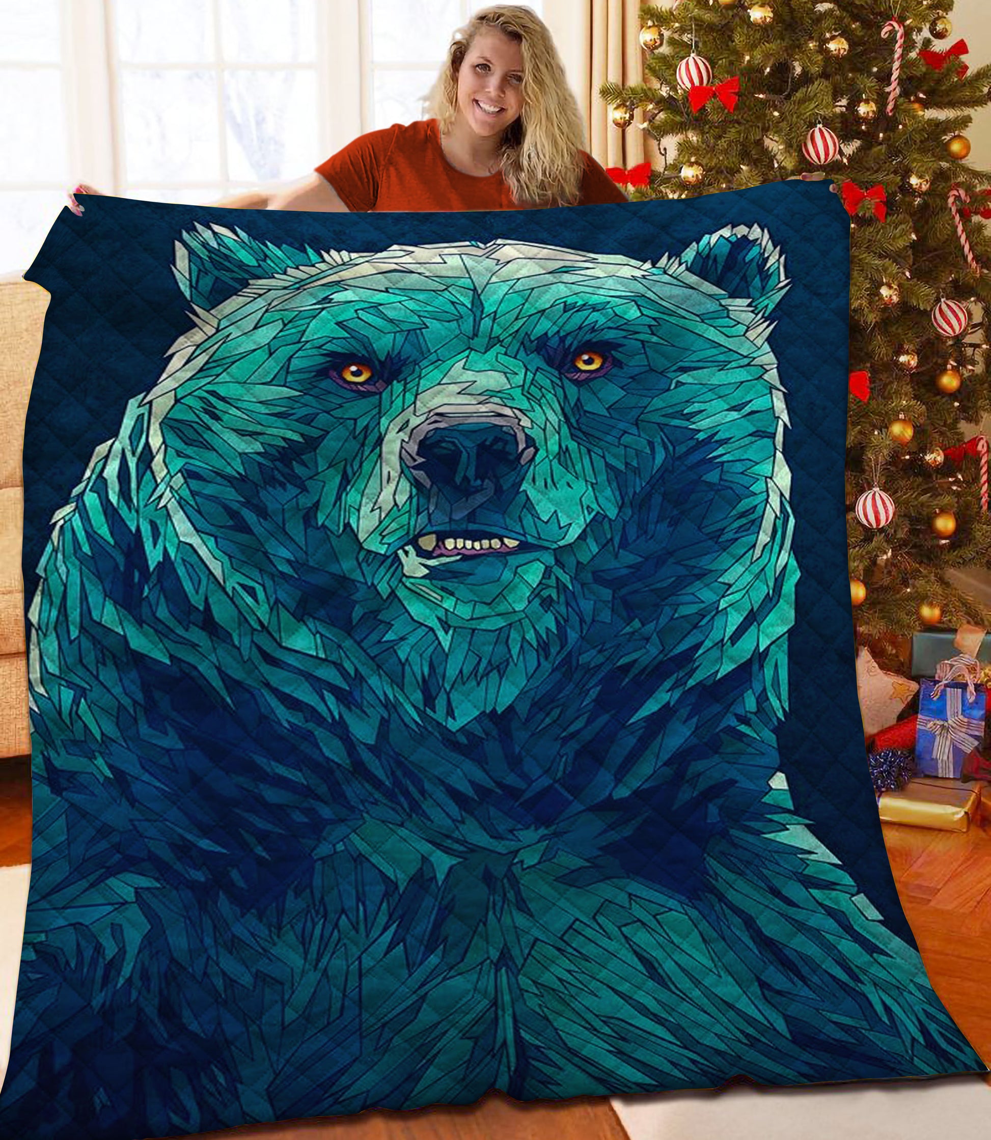 litzzy Bear Fleece Blanket HST25102000 Quilt Blanket   