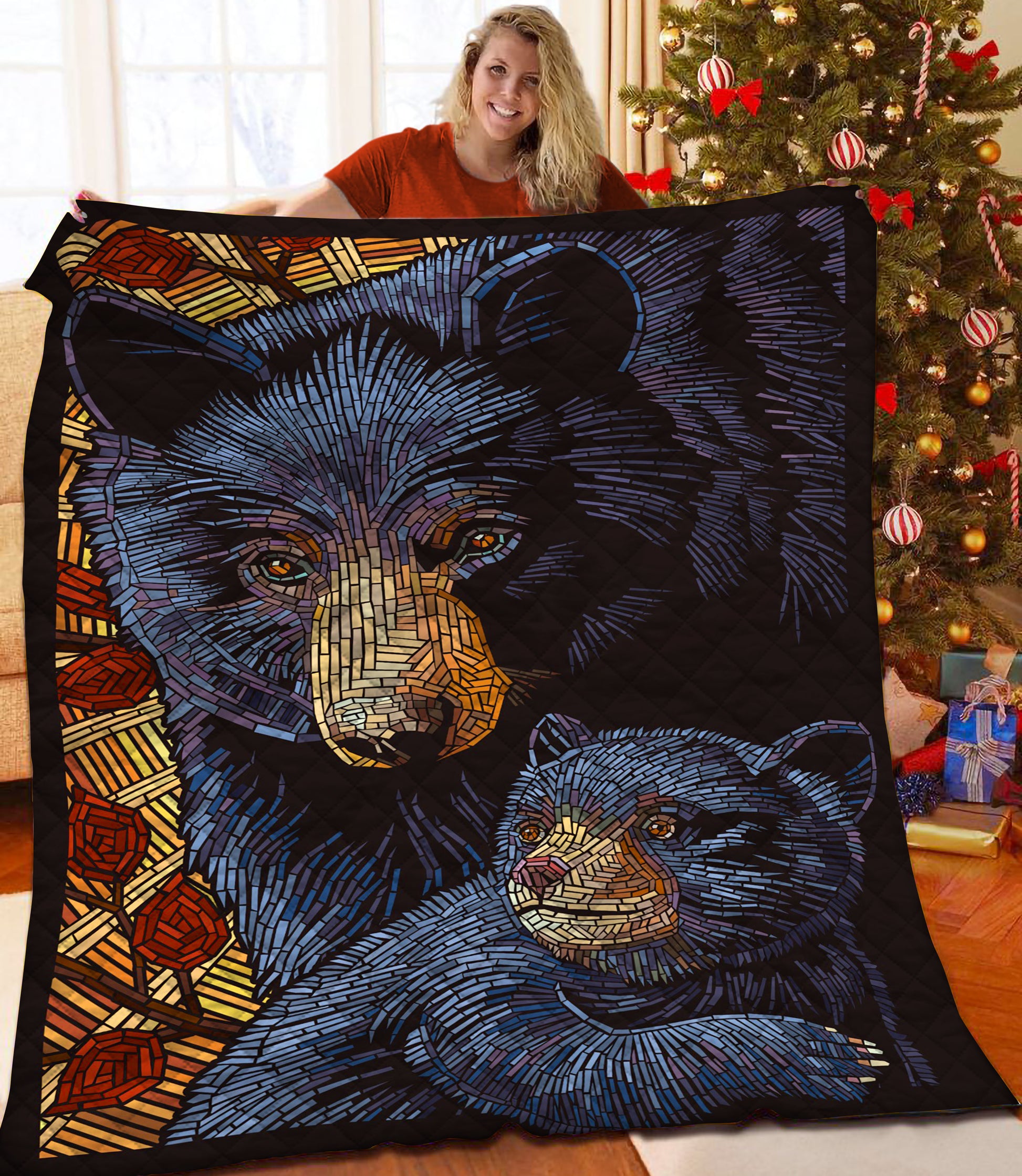 litzzy Bear Fleece Blanket HST25102005 Quilt Blanket   