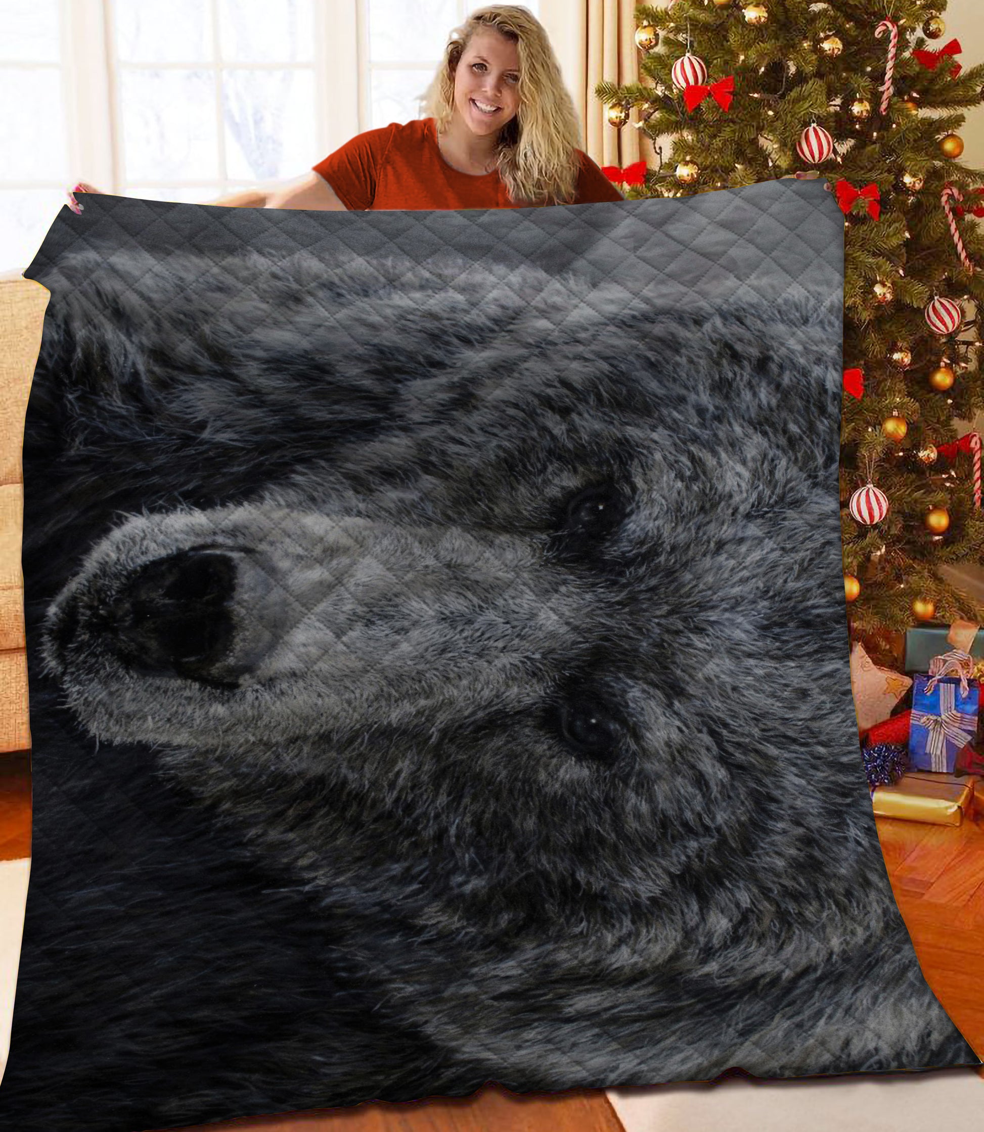 litzzy Bear Fleece Blanket HST25102006 Quilt Blanket   