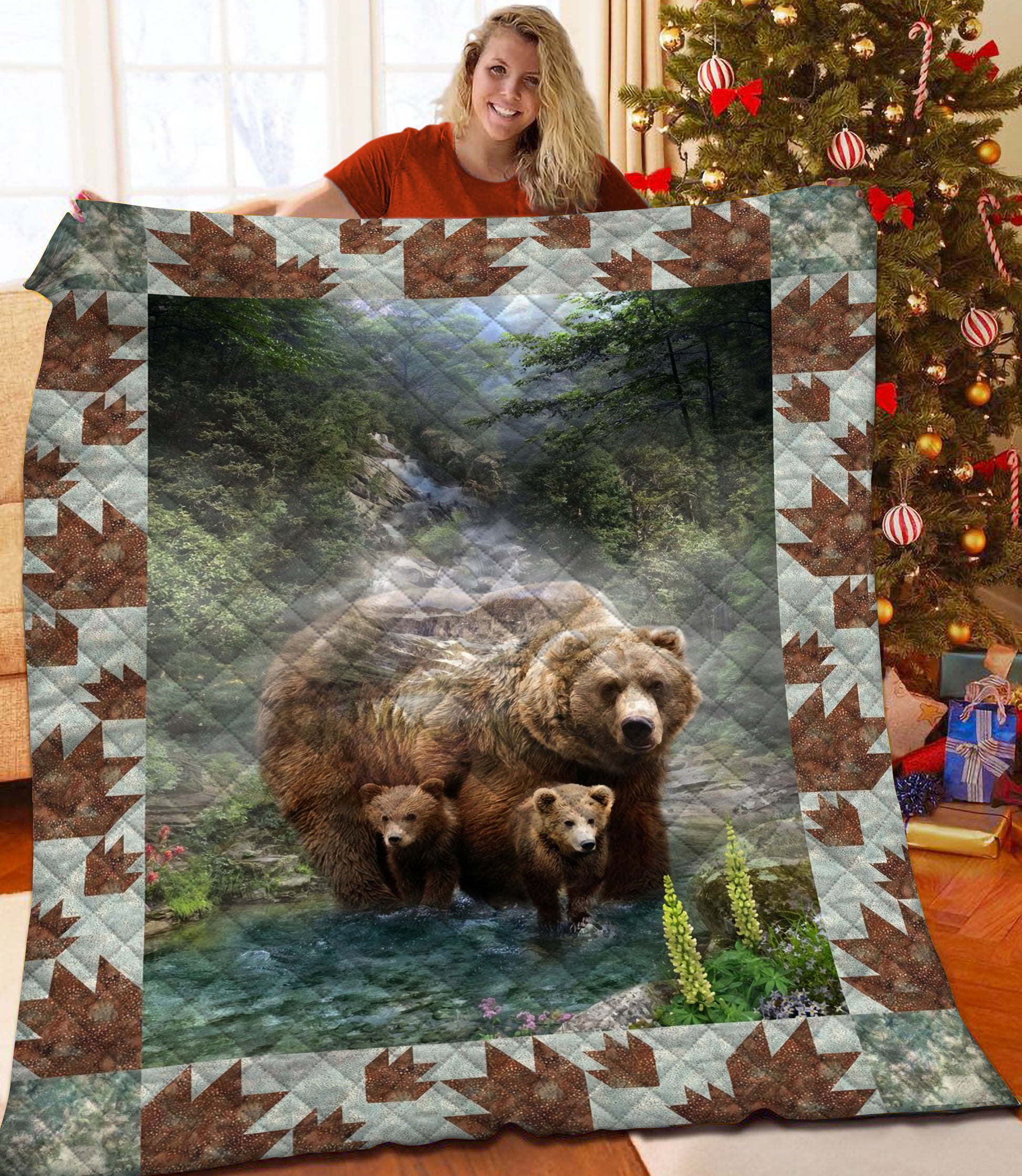 litzzy Bear Fleece Blanket HST25102007 Quilt Blanket   