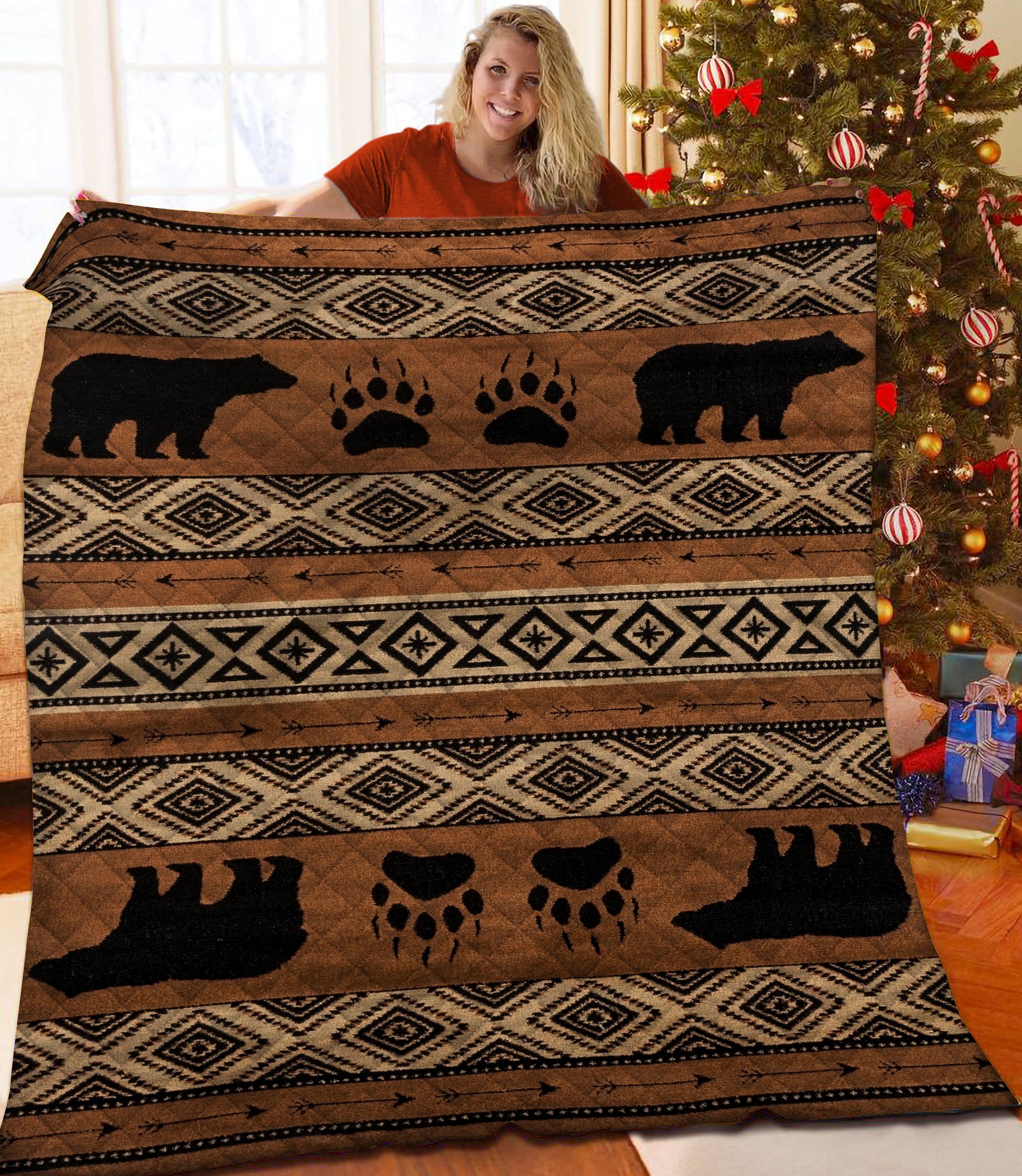 litzzy Bear Fleece Blanket HST25102011 Quilt Blanket   
