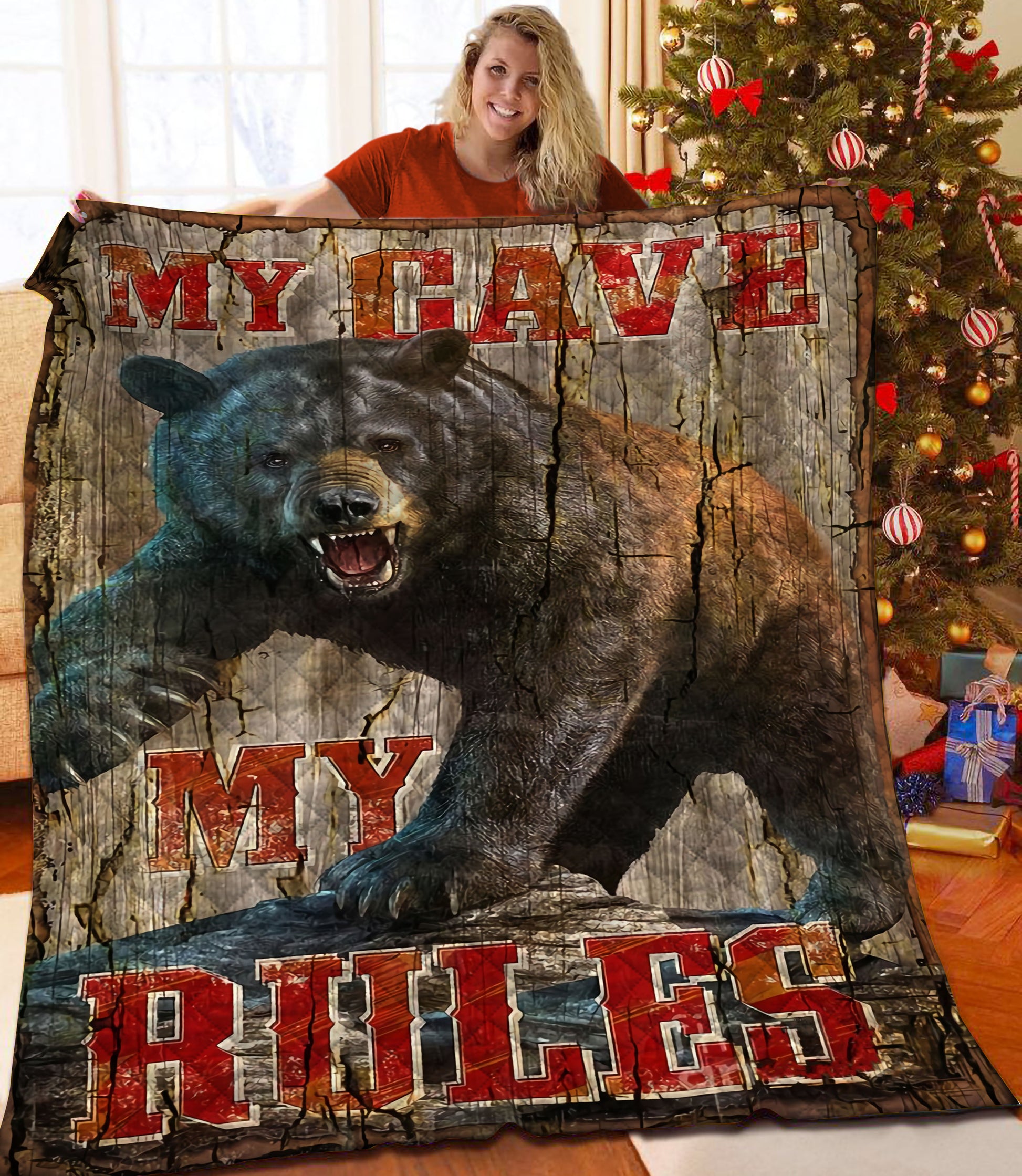 litzzy Bear Fleece Blanket HST25102015 Quilt Blanket   