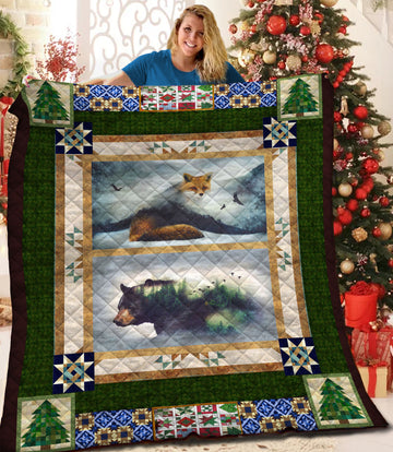 litzzy Bear HQT1610427 Fleece Blanket Quilt Blanket   