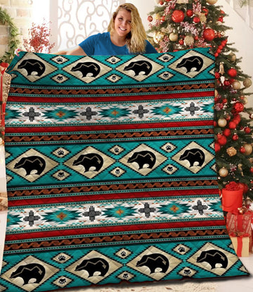 litzzy Bear HQT1610428 Fleece Blanket Quilt Blanket   