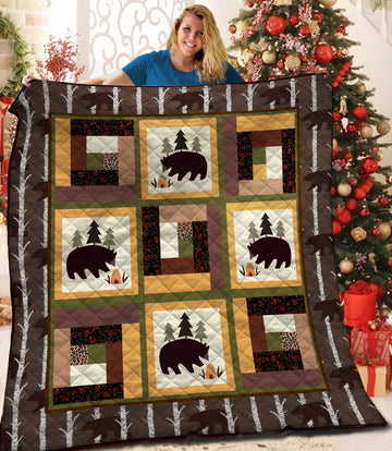 litzzy Bear HQT1610429 Fleece Blanket Quilt Blanket   