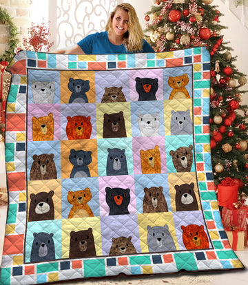 litzzy Bear HQT1610430 Fleece Blanket Quilt Blanket   
