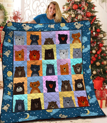 litzzy Bear HQT1610431 Fleece Blanket Quilt Blanket   