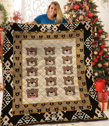 litzzy Bear HQT1610432 Fleece Blanket Quilt Blanket   