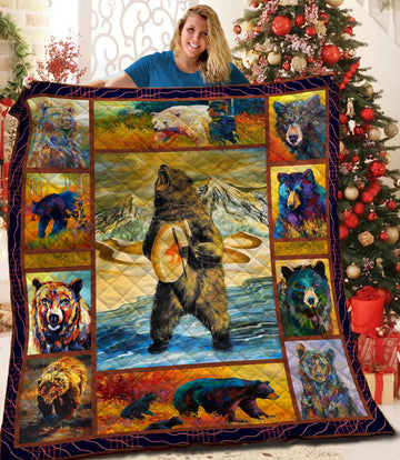 litzzy Bear HQT1610435 Fleece Blanket Quilt Blanket   