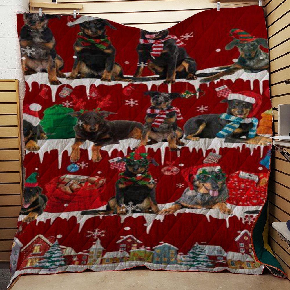 litzzy Beauceron Snow Christmas CL11120040MDQ Fleece Blanket Quilt Blanket   